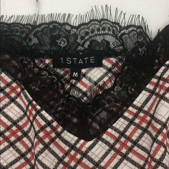 1. State Plaid with Lace Trim Camisoles, Size Med - Picture 4 of 6
